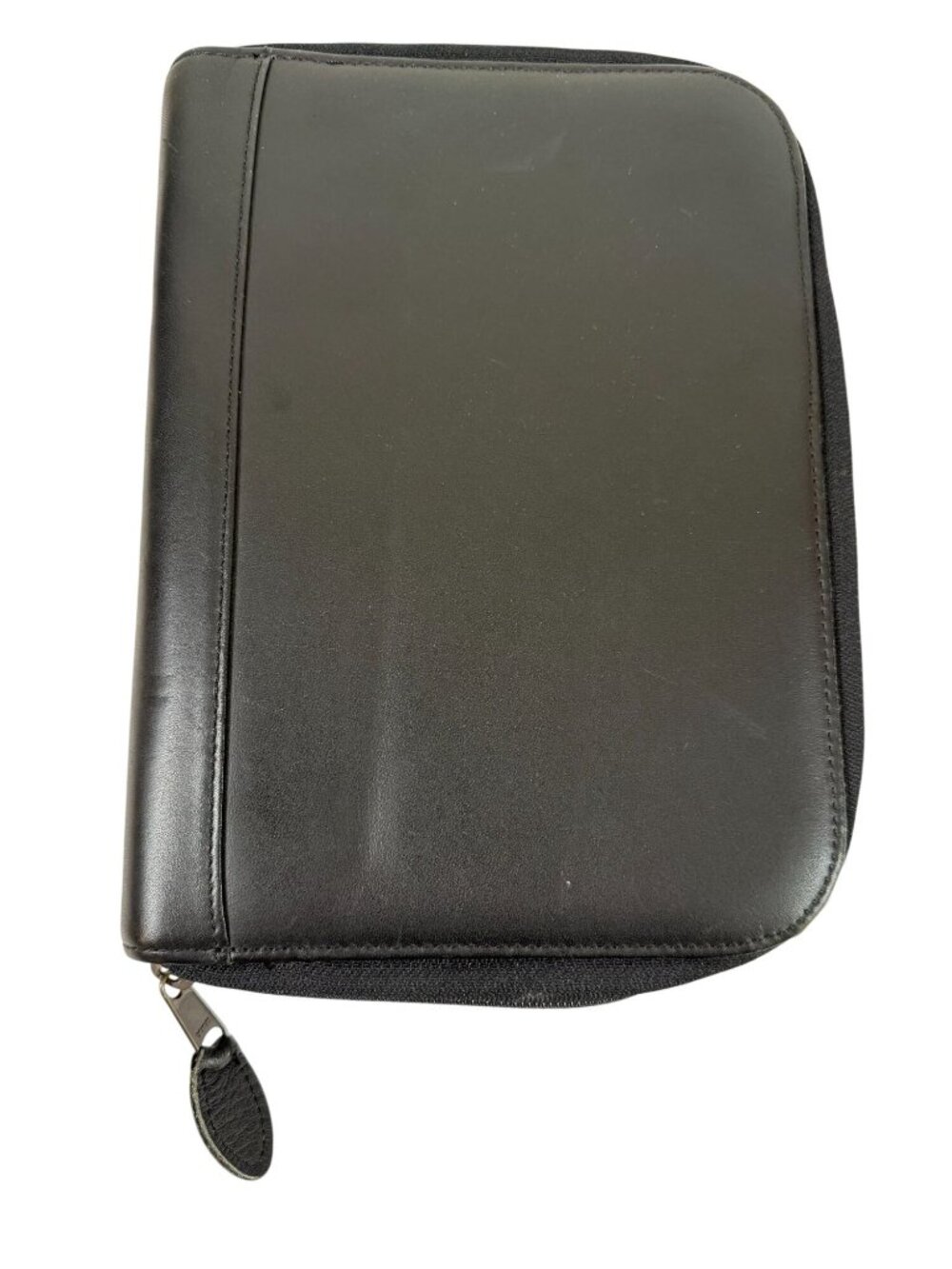 Vintage Day-Timer Black Leather Zip-Around Planner Organizer 7 Rings  Pockets